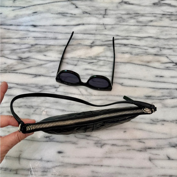 Black Leather 90’s vintage mini purse - Picture 3 of 6